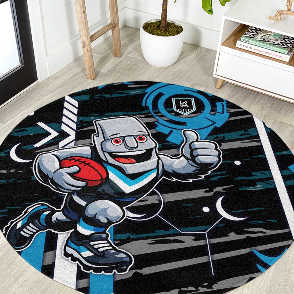 Port Adelaide Power Round Carpet Mascot Cartoon Football Illustration Style