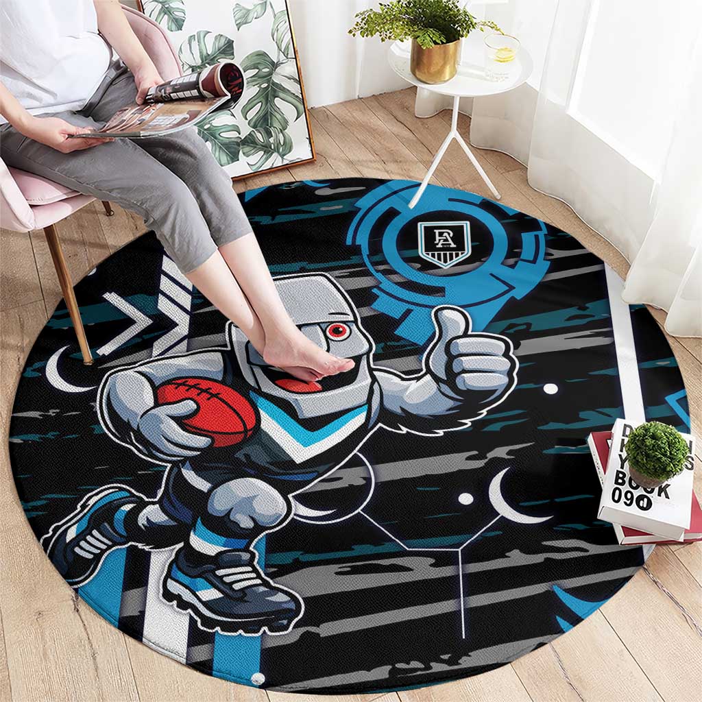 Port Adelaide Power Round Carpet Mascot Cartoon Football Illustration Style