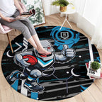 Port Adelaide Power Round Carpet Mascot Cartoon Football Illustration Style