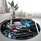 Port Adelaide Power Round Carpet Mascot Cartoon Football Illustration Style
