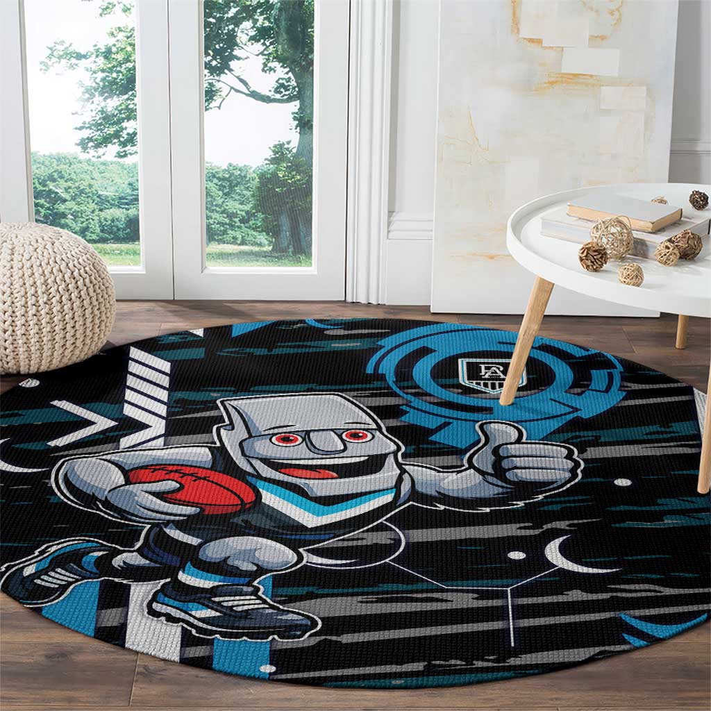 Port Adelaide Power Round Carpet Mascot Cartoon Football Illustration Style