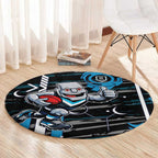 Port Adelaide Power Round Carpet Mascot Cartoon Football Illustration Style