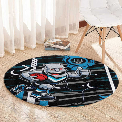 Port Adelaide Power Round Carpet Mascot Cartoon Football Illustration Style