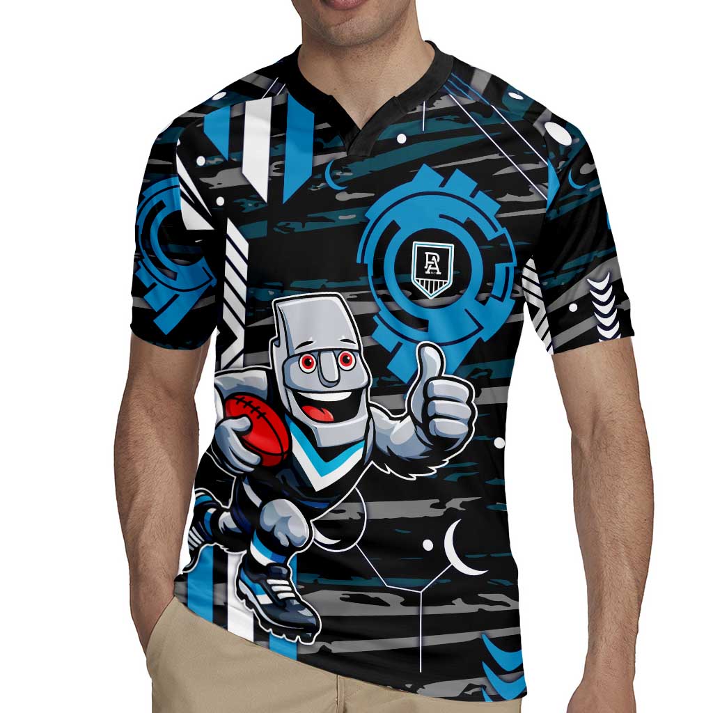 Port Adelaide Power Rugby Jersey Mascot Cartoon Football Illustration Style