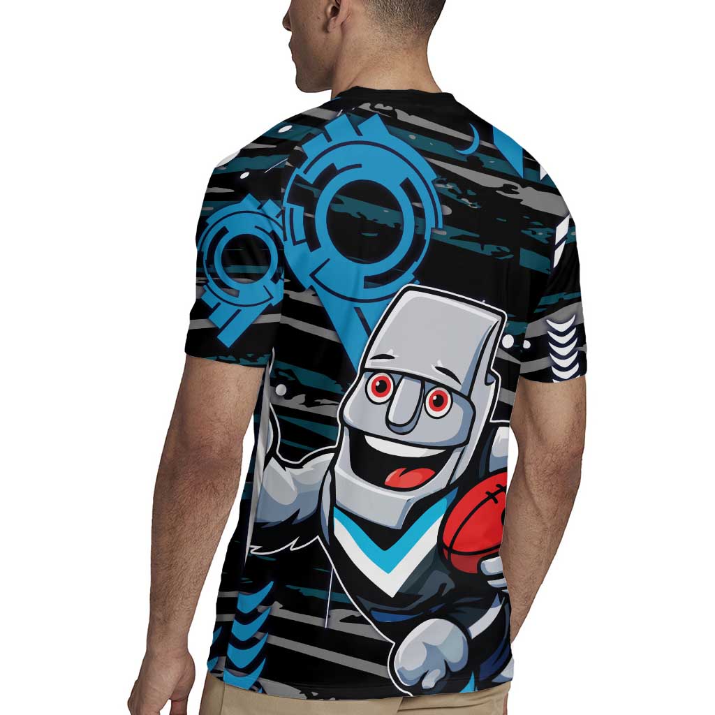 Port Adelaide Power Rugby Jersey Mascot Cartoon Football Illustration Style