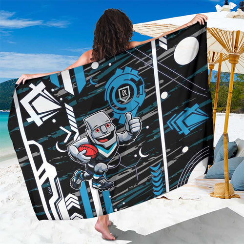 Port Adelaide Power Sarong Mascot Cartoon Football Illustration Style