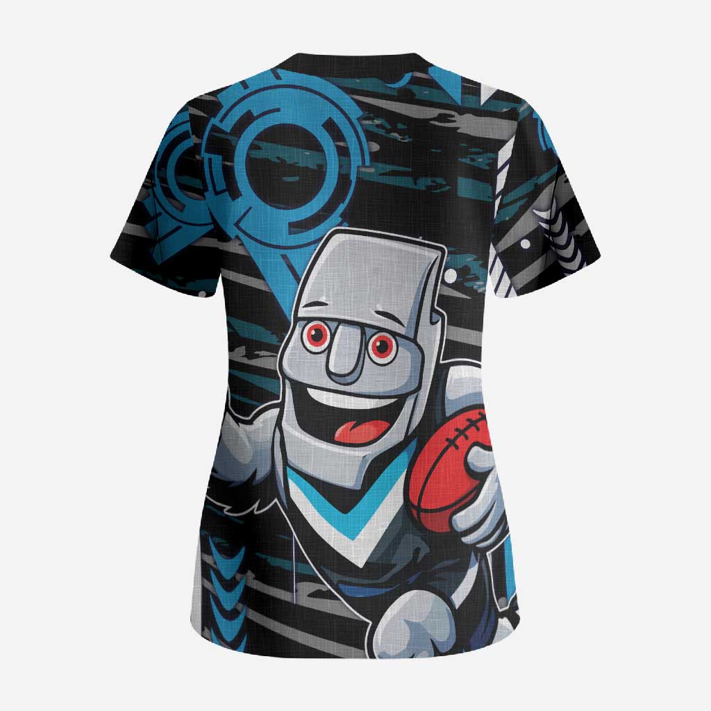 Port Adelaide Power Scrub Top Mascot Cartoon Football Illustration Style