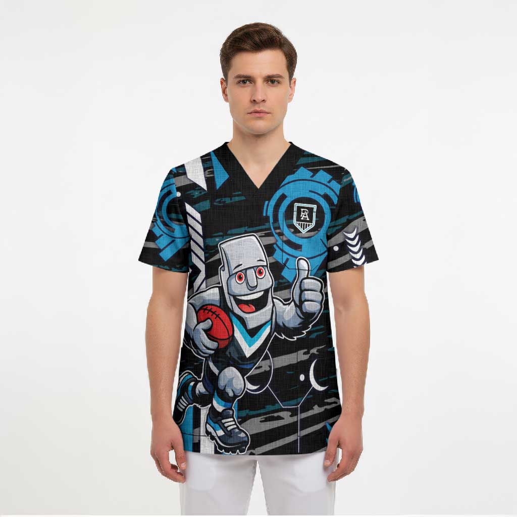 Port Adelaide Power Scrub Top Mascot Cartoon Football Illustration Style