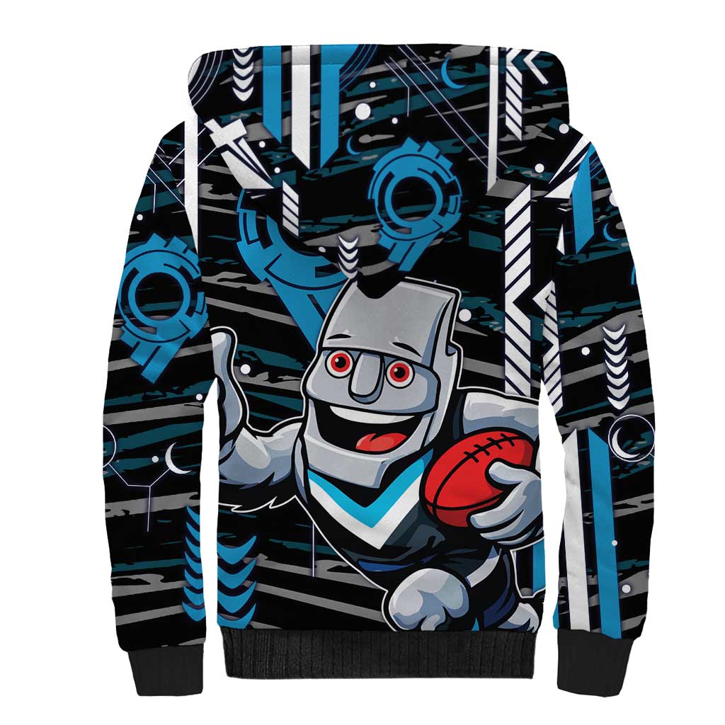 Port Adelaide Power Sherpa Hoodie Mascot Cartoon Football Illustration Style