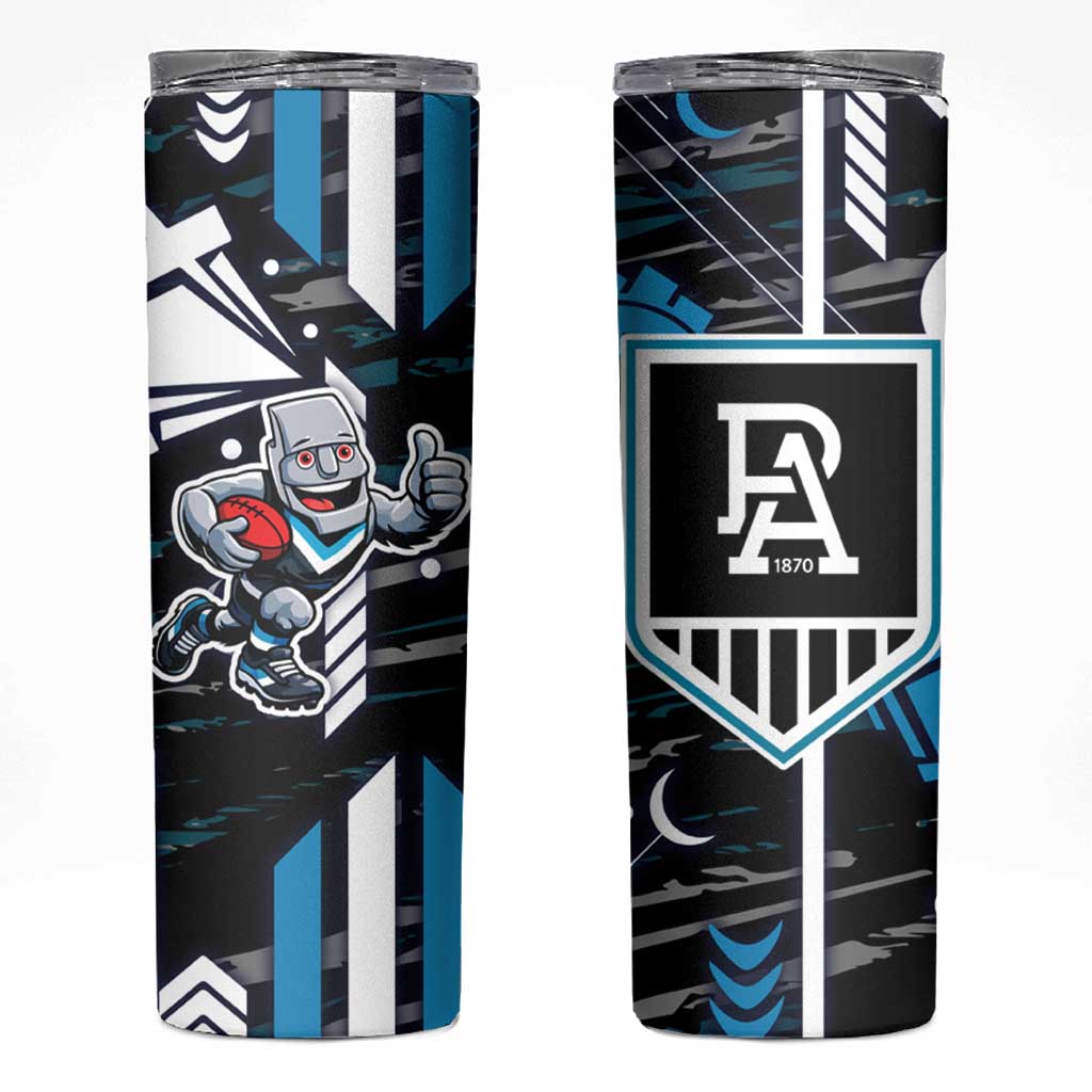 Port Adelaide Power Skinny Tumbler Mascot Cartoon Football Illustration Style