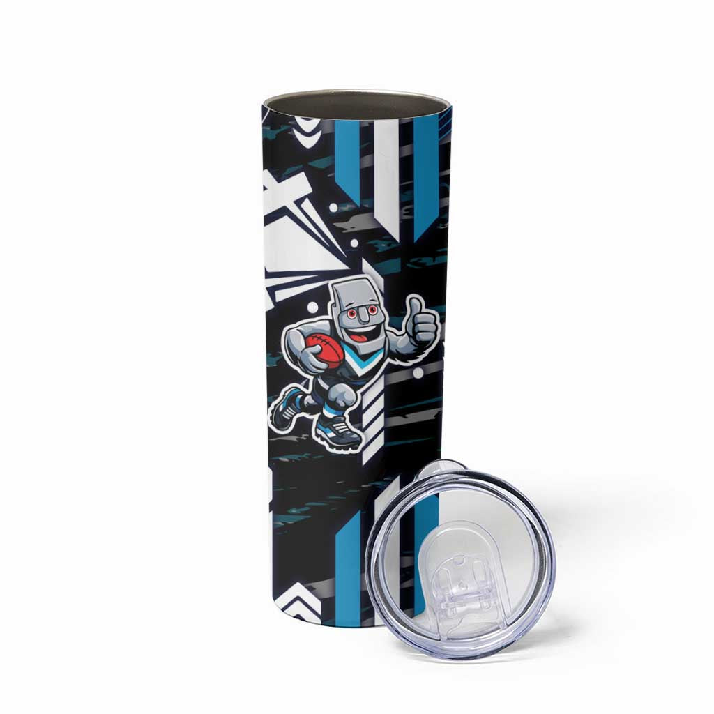 Port Adelaide Power Skinny Tumbler Mascot Cartoon Football Illustration Style
