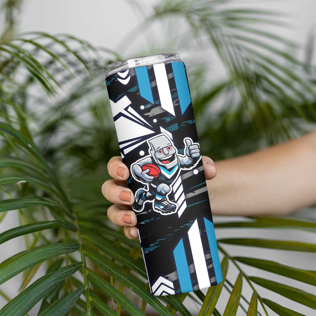 Port Adelaide Power Skinny Tumbler Mascot Cartoon Football Illustration Style