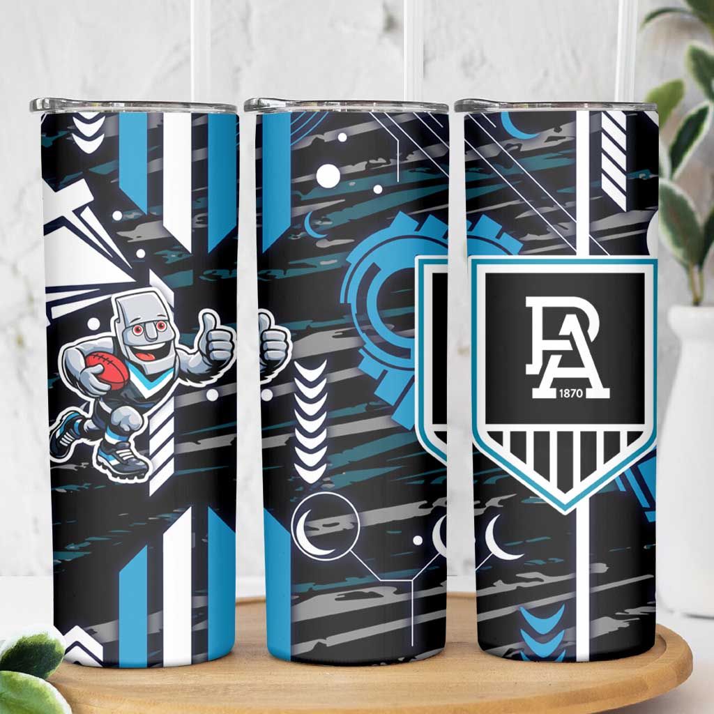 Port Adelaide Power Skinny Tumbler Mascot Cartoon Football Illustration Style