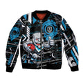 Port Adelaide Power Sleeve Zip Bomber Jacket Mascot Cartoon Football Illustration Style
