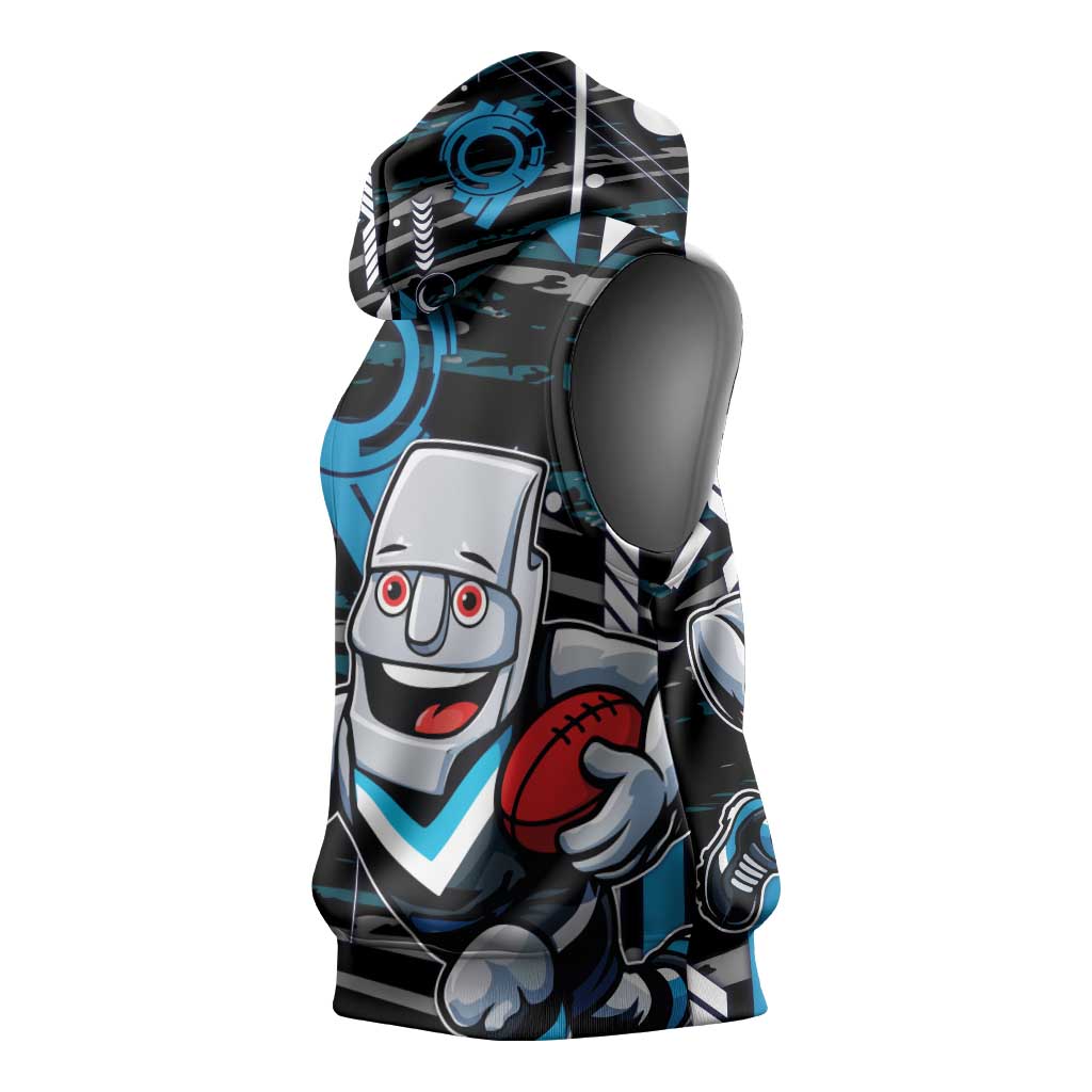 Port Adelaide Power Sleeveless Hoodie Mascot Cartoon Football Illustration Style