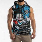 Port Adelaide Power Sleeveless Hoodie Mascot Cartoon Football Illustration Style