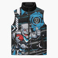 Port Adelaide Power Sleeveless Puffer Jacket Mascot Cartoon Football Illustration Style
