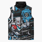 Port Adelaide Power Sleeveless Puffer Jacket Mascot Cartoon Football Illustration Style