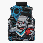 Port Adelaide Power Sleeveless Puffer Jacket Mascot Cartoon Football Illustration Style