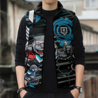 Port Adelaide Power Sleeveless Puffer Jacket Mascot Cartoon Football Illustration Style