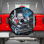 Port Adelaide Power Spare Tire Cover Mascot Cartoon Football Illustration Style
