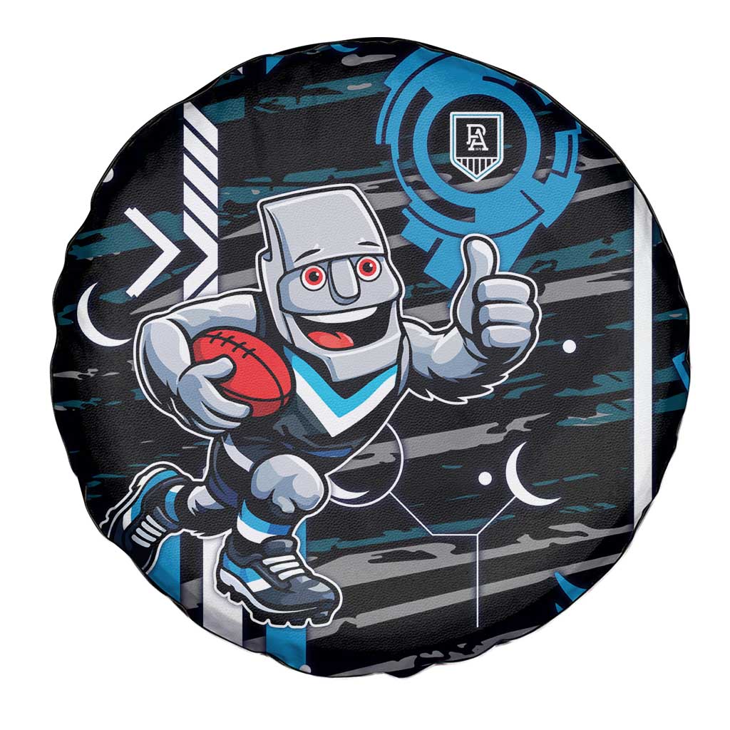 Port Adelaide Power Spare Tire Cover Mascot Cartoon Football Illustration Style