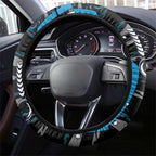 Port Adelaide Power Steering Wheel Cover Mascot Cartoon Football Illustration Style