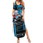 Port Adelaide Power Summer Maxi Dress Mascot Cartoon Football Illustration Style