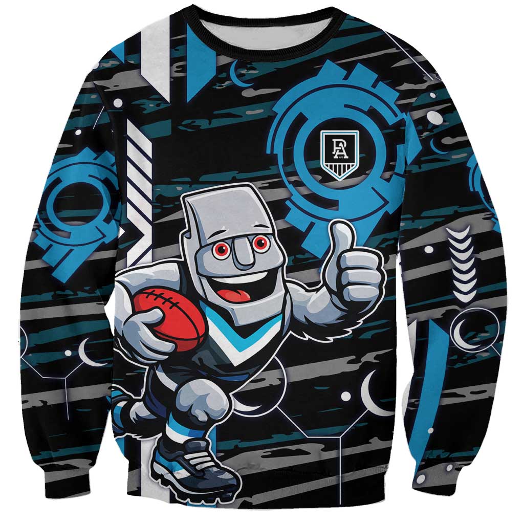 Port Adelaide Power Sweatshirt Mascot Cartoon Football Illustration Style