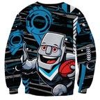 Port Adelaide Power Sweatshirt Mascot Cartoon Football Illustration Style