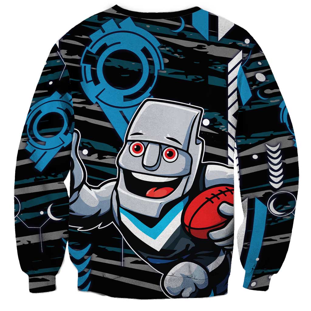 Port Adelaide Power Sweatshirt Mascot Cartoon Football Illustration Style