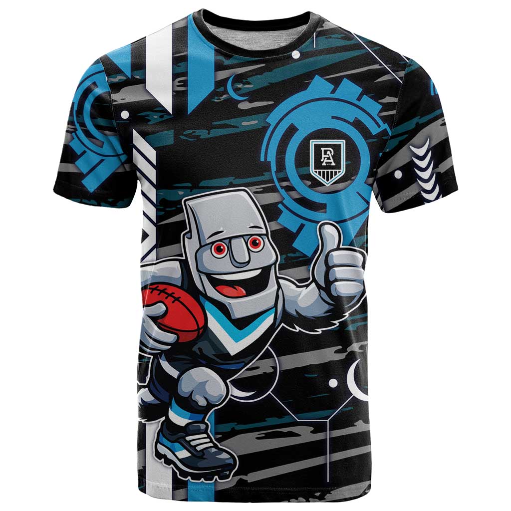 Port Adelaide Power T Shirt Mascot Cartoon Football Illustration Style