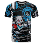 Port Adelaide Power T Shirt Mascot Cartoon Football Illustration Style