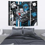 Port Adelaide Power Tapestry Mascot Cartoon Football Illustration Style