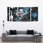 Port Adelaide Power Tapestry Mascot Cartoon Football Illustration Style