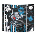 Port Adelaide Power Tapestry Mascot Cartoon Football Illustration Style