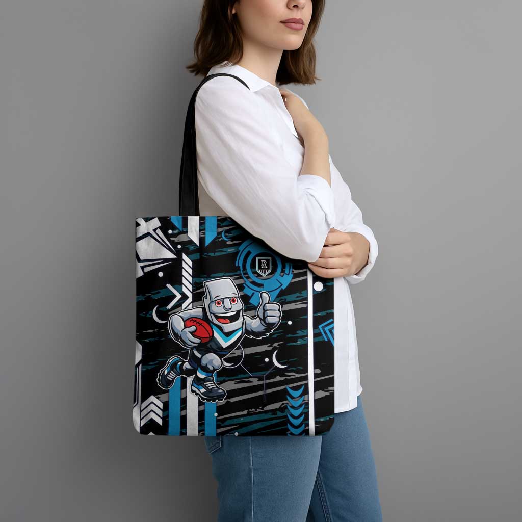 Port Adelaide Power Tote Bag Mascot Cartoon Football Illustration Style