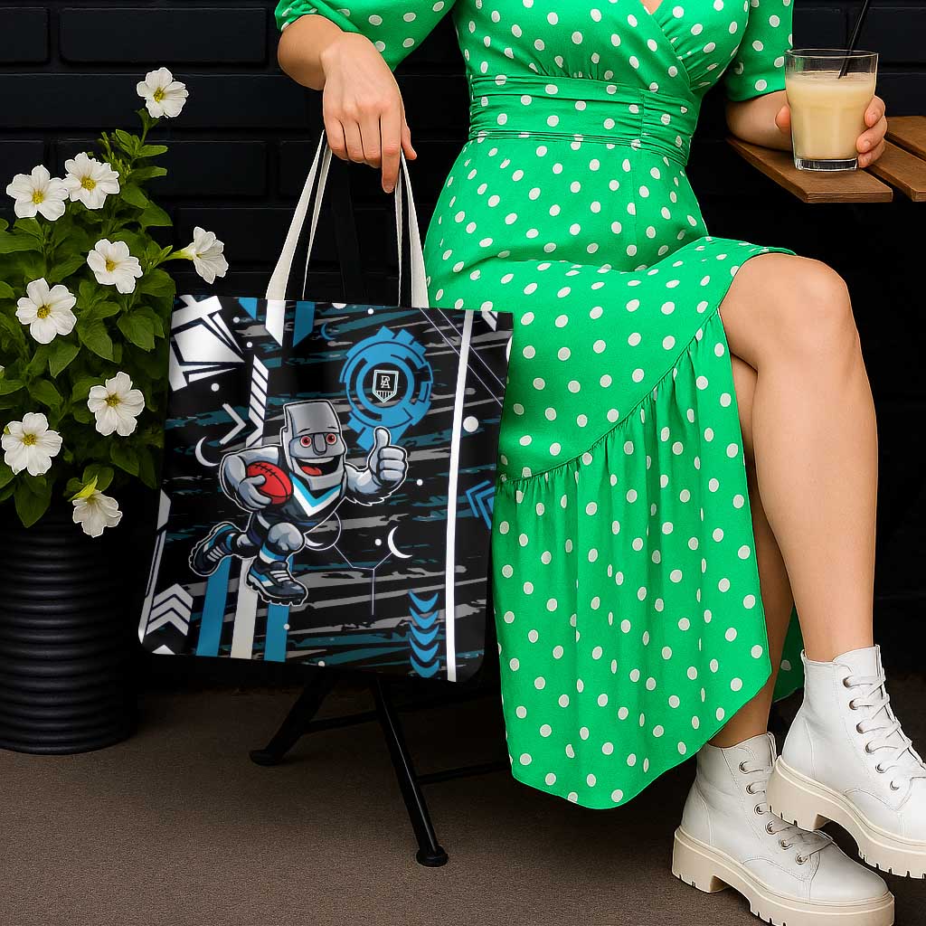 Port Adelaide Power Tote Bag Mascot Cartoon Football Illustration Style