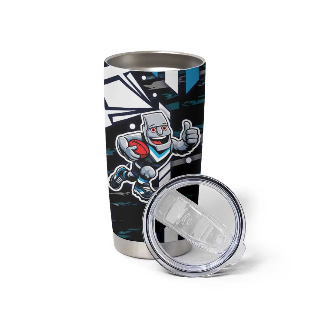 Port Adelaide Power Tumbler Cup Mascot Cartoon Football Illustration Style