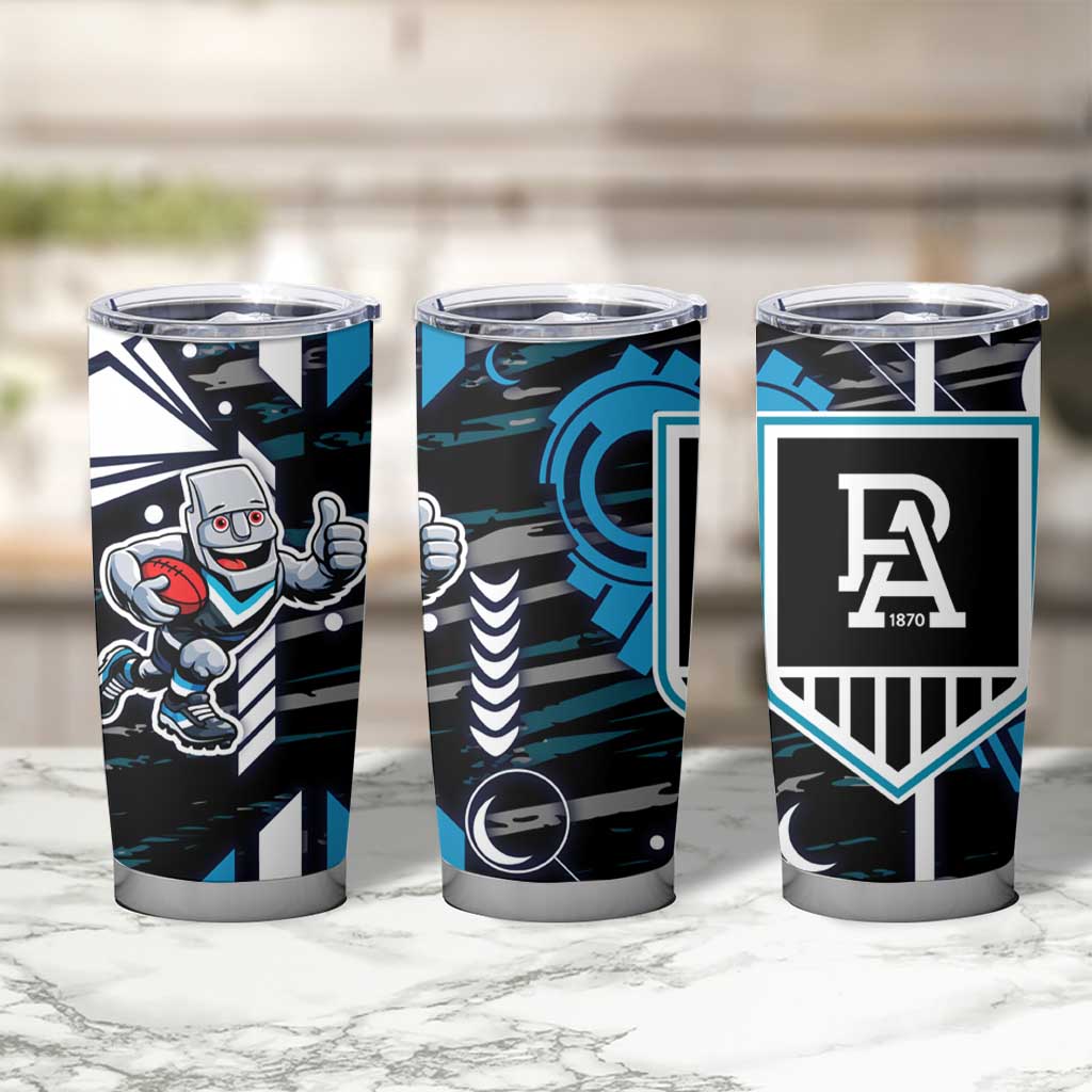 Port Adelaide Power Tumbler Cup Mascot Cartoon Football Illustration Style