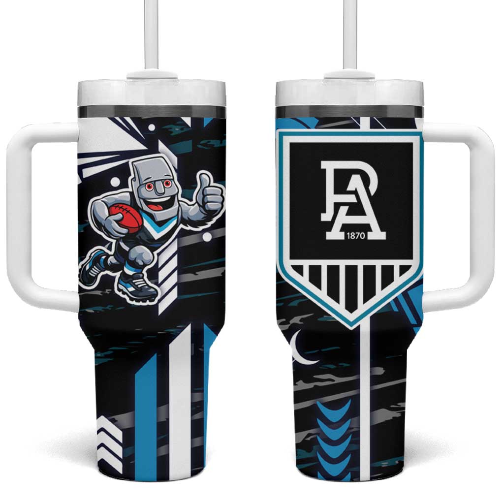 Port Adelaide Power Tumbler With Handle Mascot Cartoon Football Illustration Style