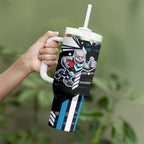 Port Adelaide Power Tumbler With Handle Mascot Cartoon Football Illustration Style