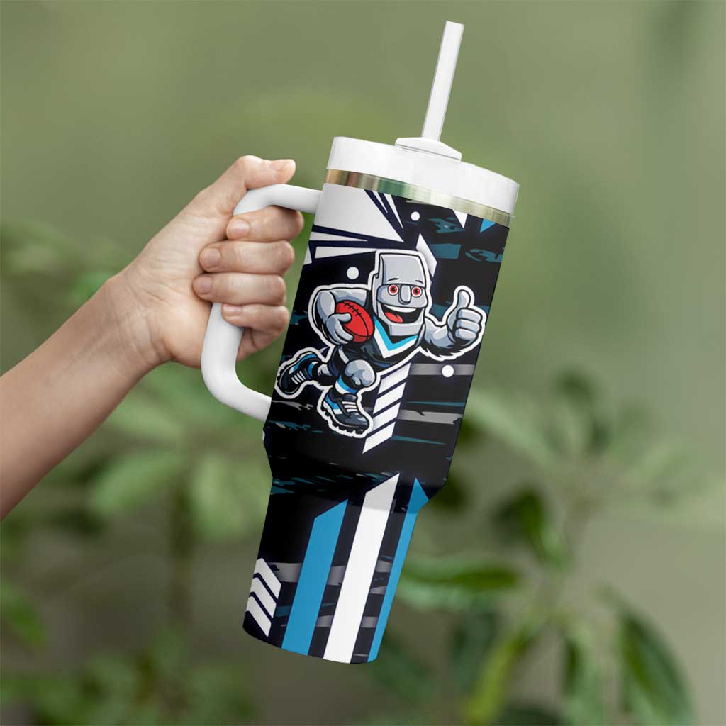 Port Adelaide Power Tumbler With Handle Mascot Cartoon Football Illustration Style