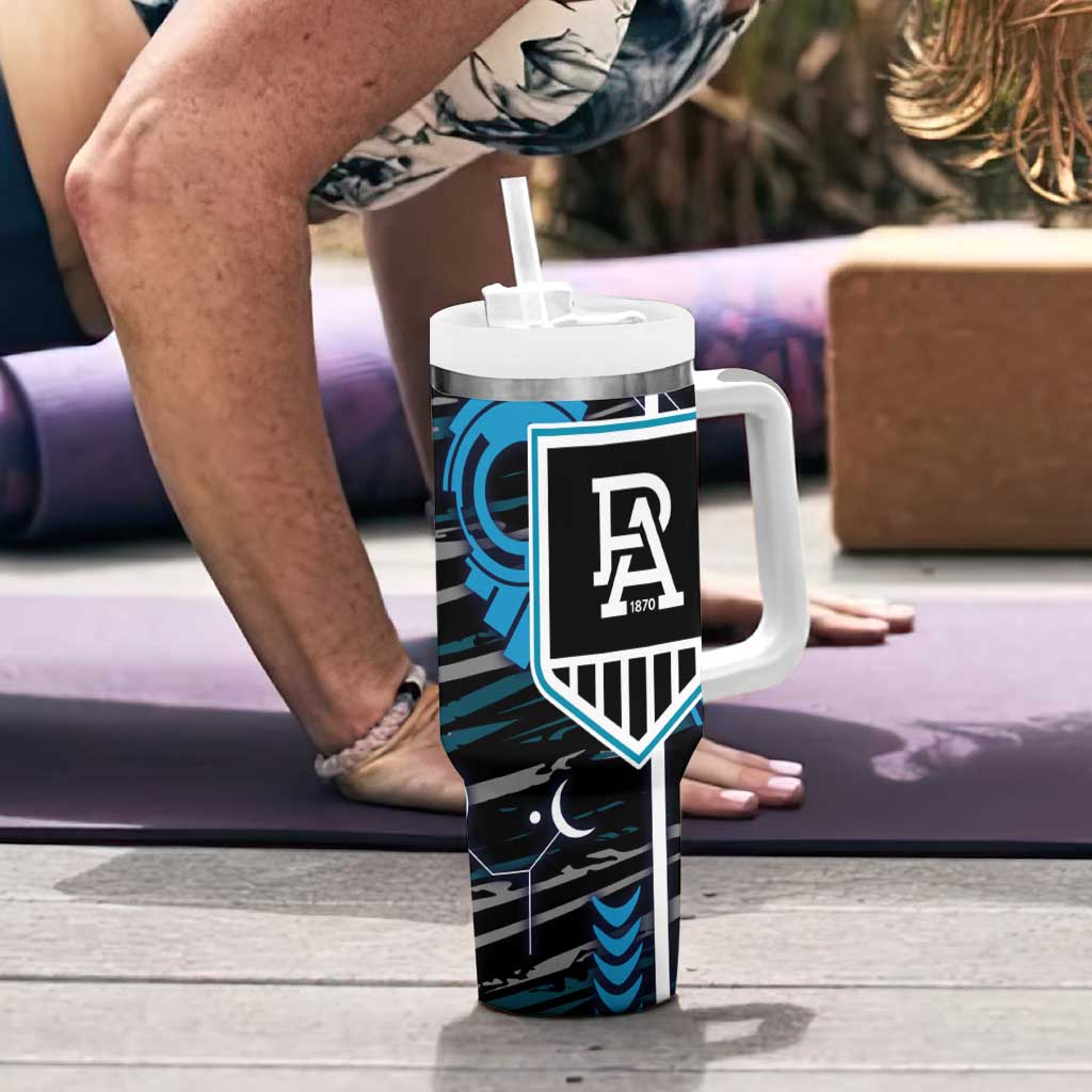 Port Adelaide Power Tumbler With Handle Mascot Cartoon Football Illustration Style