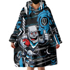 Port Adelaide Power Wearable Blanket Hoodie Mascot Cartoon Football Illustration Style