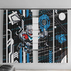 Port Adelaide Power Window Curtain Mascot Cartoon Football Illustration Style