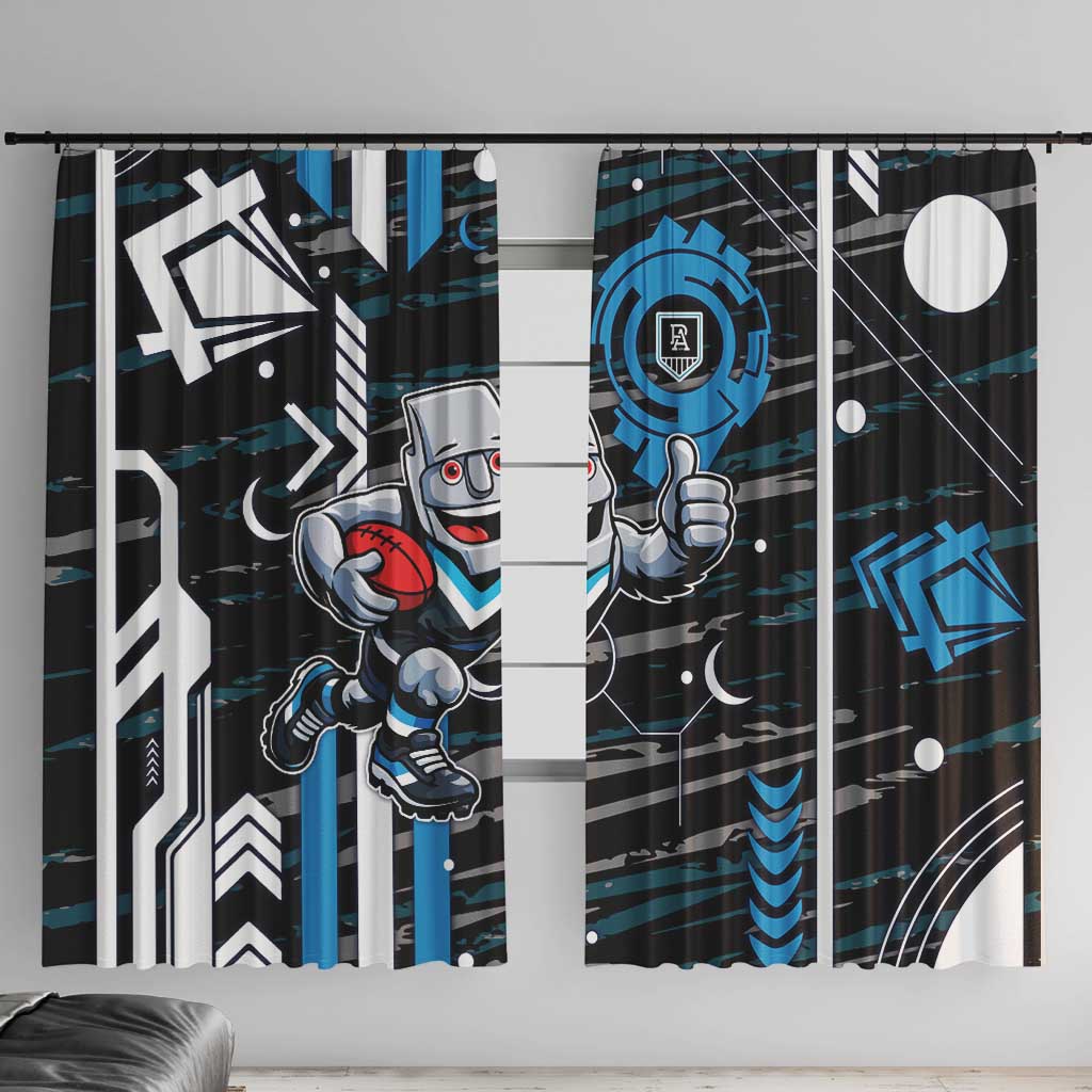 Port Adelaide Power Window Curtain Mascot Cartoon Football Illustration Style