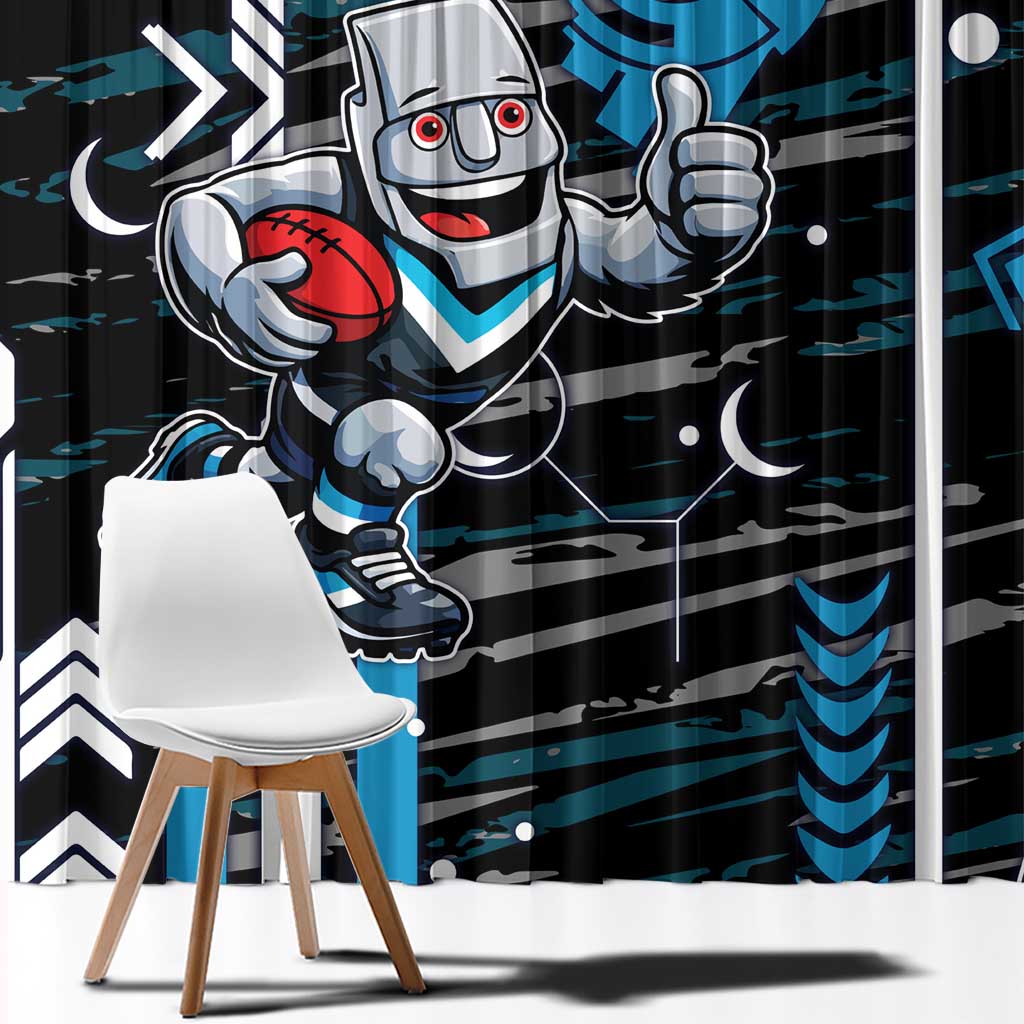 Port Adelaide Power Window Curtain Mascot Cartoon Football Illustration Style