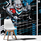 Port Adelaide Power Window Curtain Mascot Cartoon Football Illustration Style