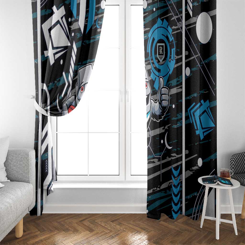 Port Adelaide Power Window Curtain Mascot Cartoon Football Illustration Style